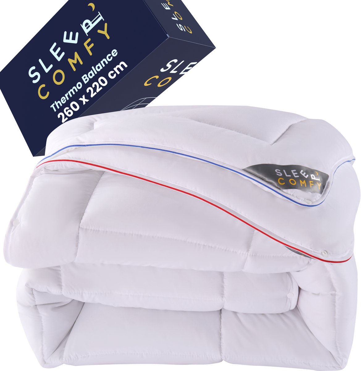 Sleep Comfy Thermo Balance Series - Hotel Kwaliteit 4 Seizoenen Dekbed - 260x220 cm - Anti Allergie Dekbed Met Twee Delen - 3 in 1 Dekbed - Comfort & Ademend - Extra Breed Dekbed- Zomerdekbed & Winterdekbed