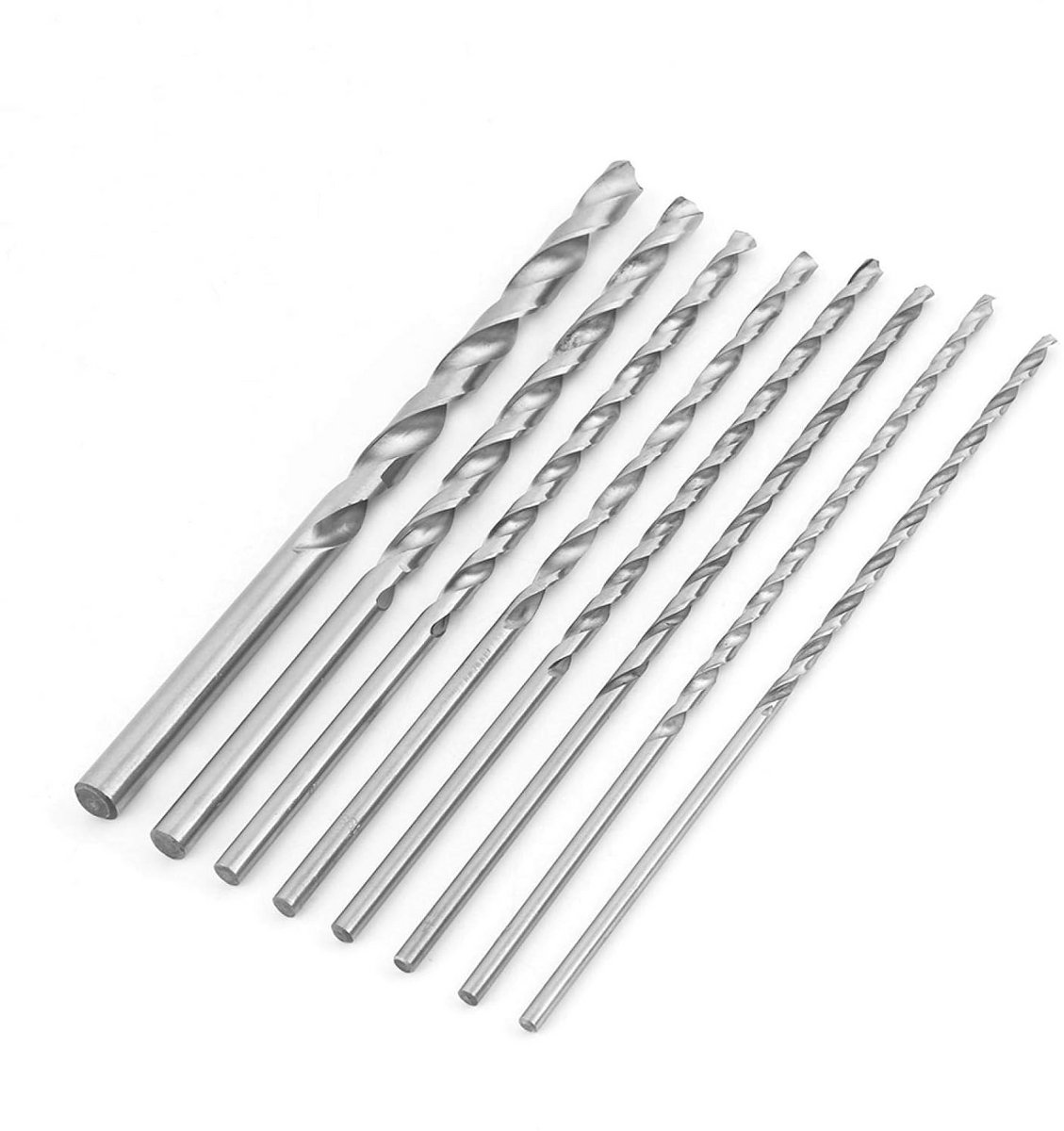 Extra lange houtboren 8 stuks | 4-10 mm | HSS spiraalboren voor precisiewerk