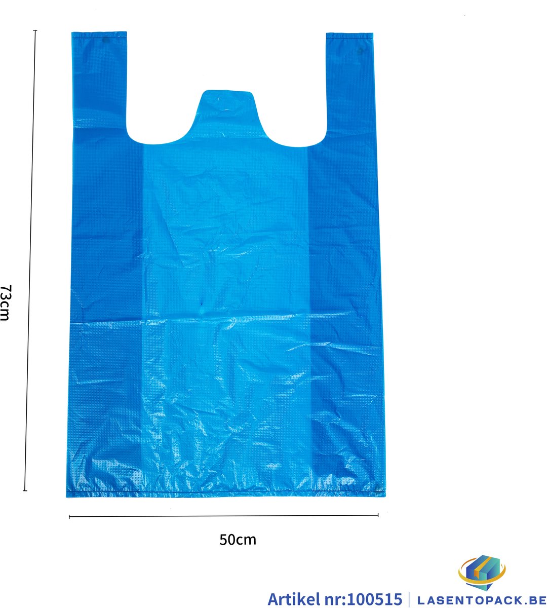 200 stuks Hemddraagtassen Hemdtasjes Draagtassen Winkelzakken 50cm x 73cm Kleur Blauw Hemd tasje