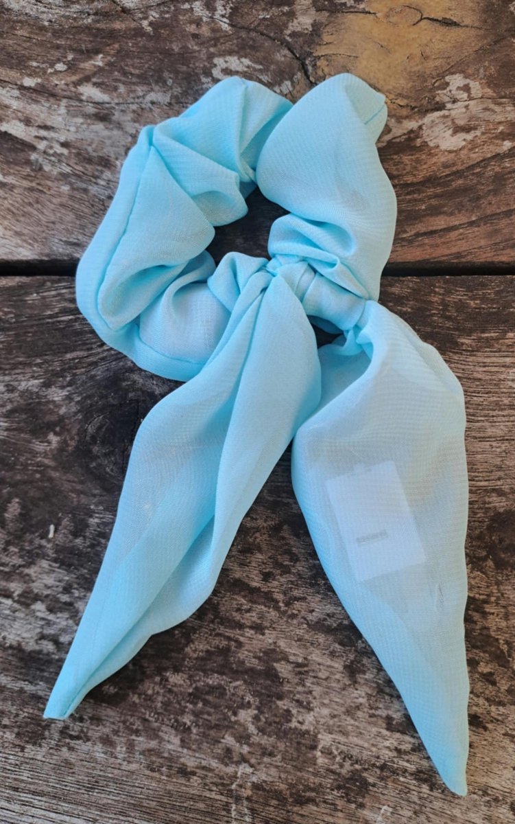 Scrunchie lint met lichtjes Lichtblauw - Haaraccessoire - Party
