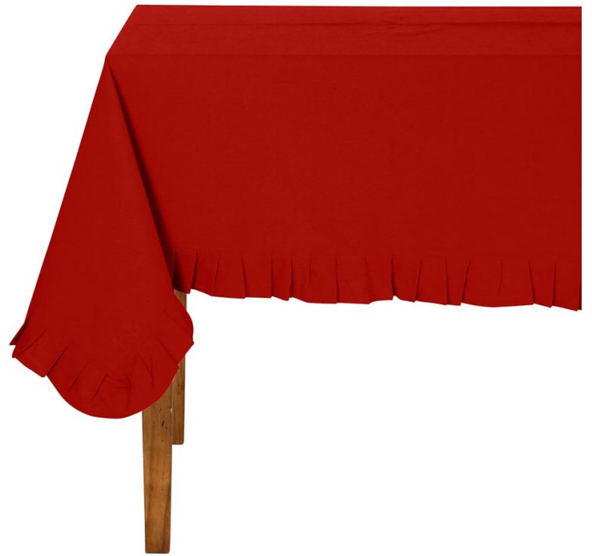 Vierkant Tafelkleed - 160 x 160 cm - Rood tafellaken met volant -