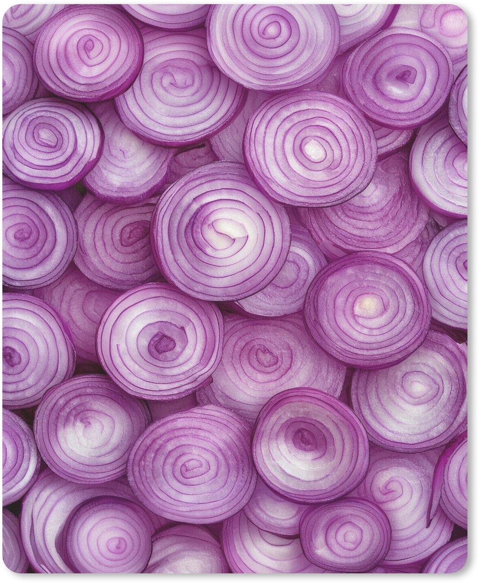Muismat 19x23 cm - Mousepad Paars - Uien - Close up - Muismatten