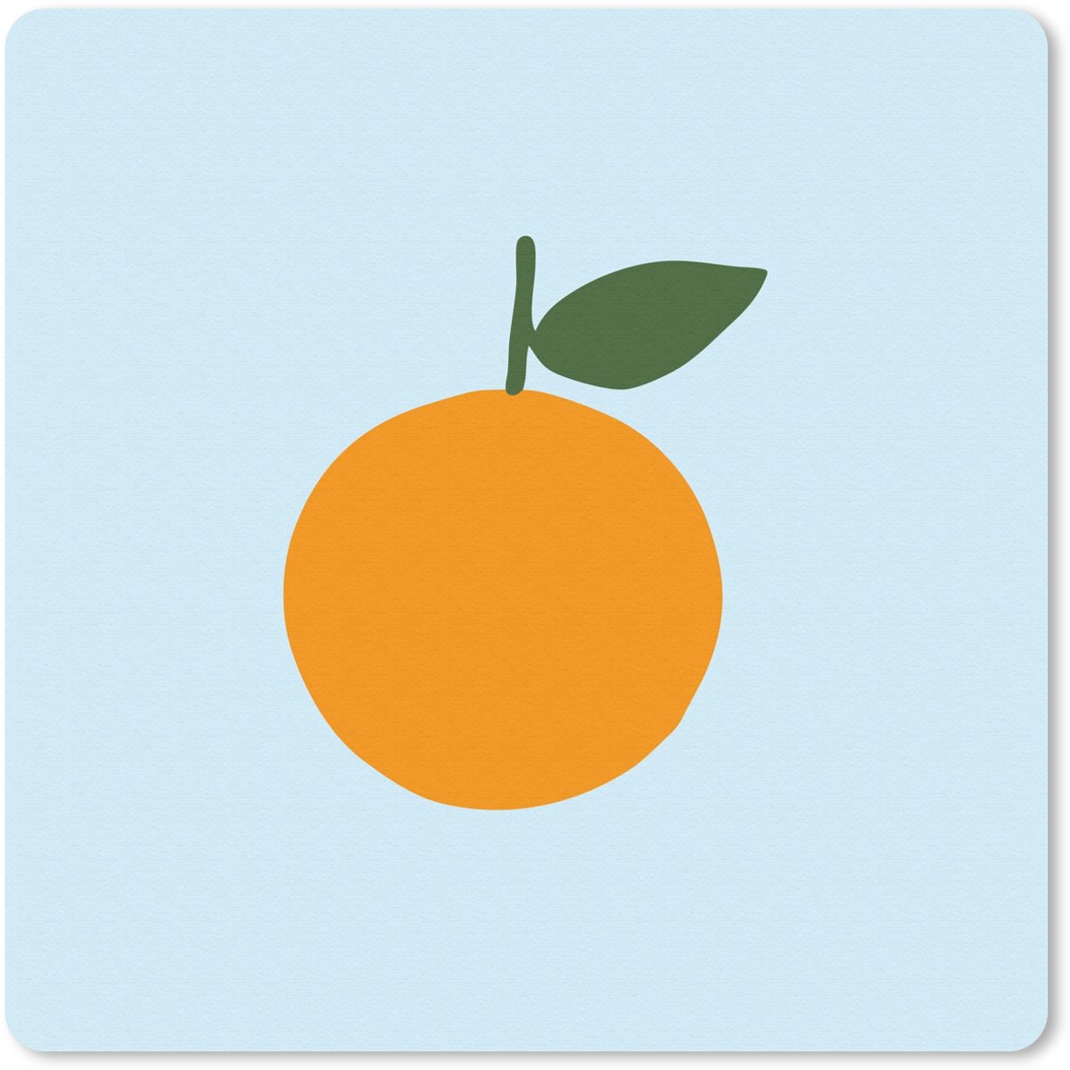 Muismat 20x20 cm - Mousepad Fruit - Sinaasappel - Oranje - Muismatten