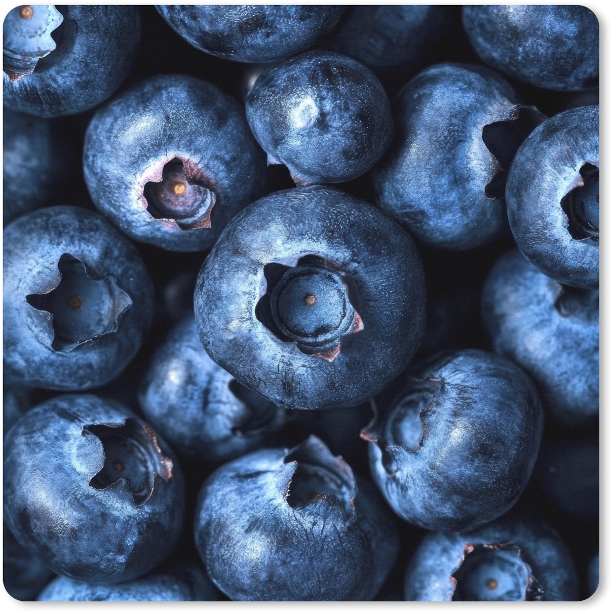 Muismat XXL 60x60 cm - Bureau onderlegger - Bureau mat Bessen - Blauw - Fruit - Bureaumat - Gaming mousepad xl - Bureaulegger groot - Computer deskmat