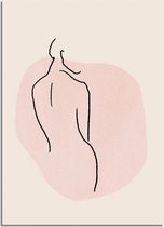 DesignClaud Vrouw lichaam - Grafische poster A3 + fotolijst zwart