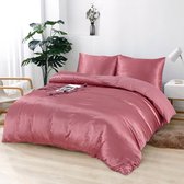 Beauty Silk - Dekbedovertrek Satijn - Flamingo Roze - 140x200/220