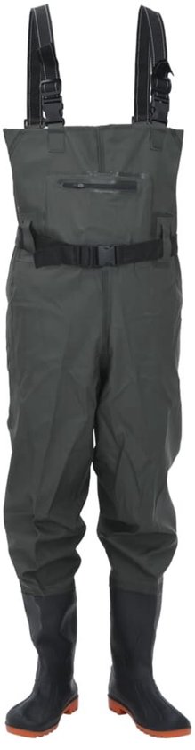 Cuissardes De Pêche VidaXL Avec Bottes Intégrées – Polyester étanche, Bretelles Réglables – Multi-usages