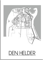 DesignClaud Den Helder Plattegrond poster A4 + Fotolijst wit (21x29,7cm)