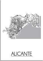 DesignClaud Alicante Plattegrond poster A2 + Fotolijst wit