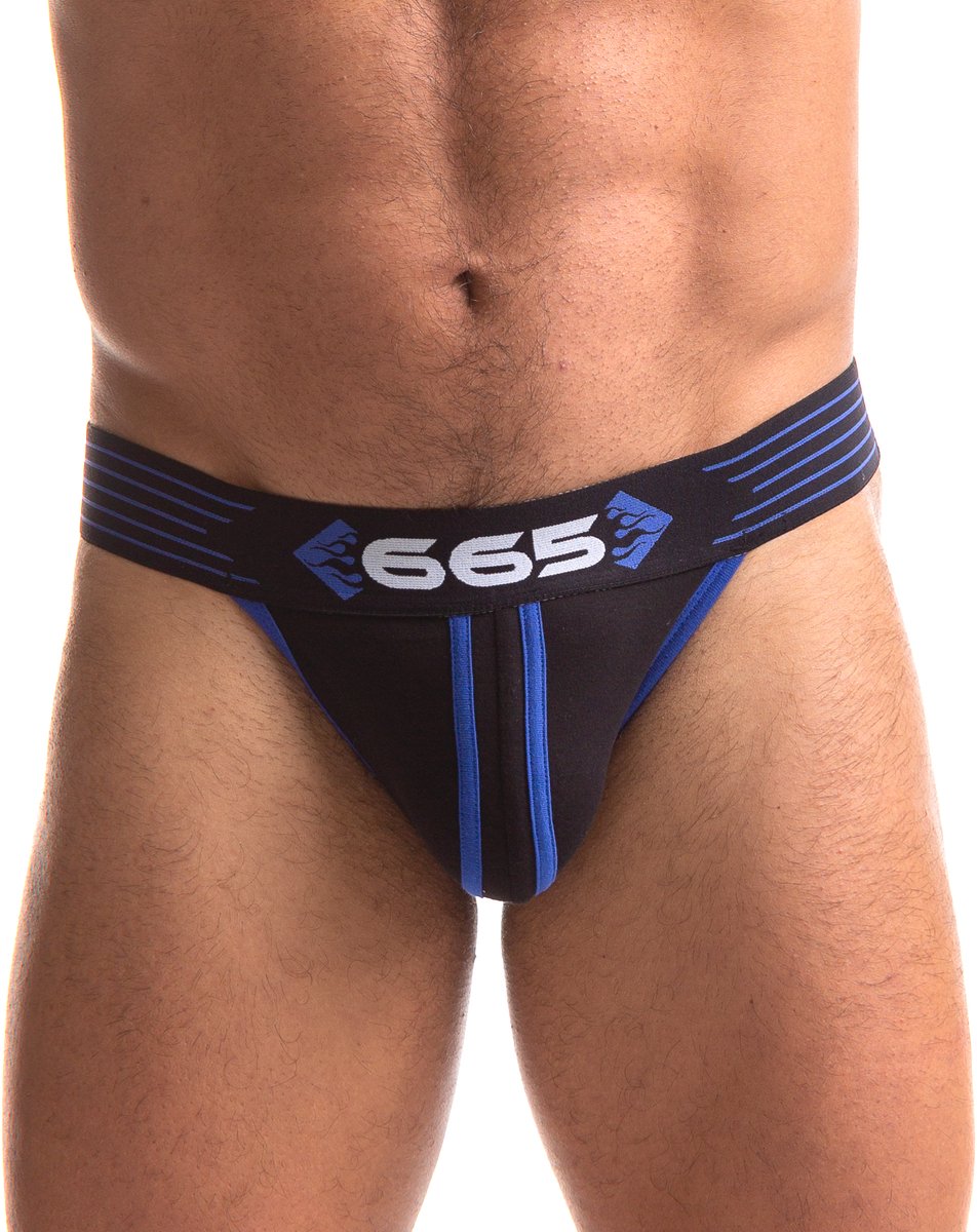 665 - Rally Jockstrap - Zwart/Blauw XL