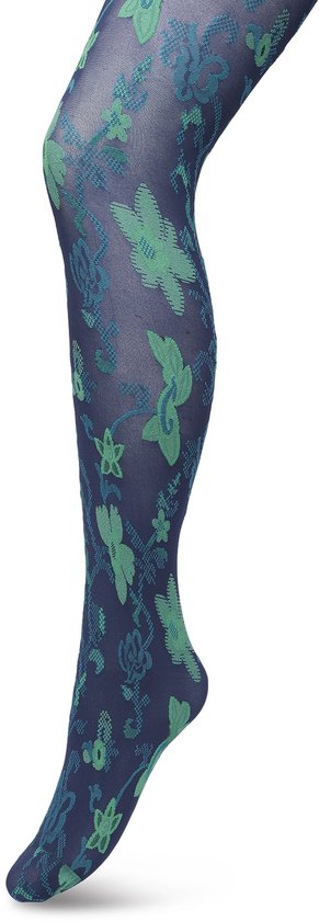 Bonnie Doon Collant Fleurs 60 Denier Blauw Foncé Femme Taille S/M - Imprimé Floral - Floral - Imprimé - Coutures Lisses - Confort de Port Maximum - Collant Ornement Floral - Collant Chique - Festif - Bleu Foncé - Marine - BP221905.4