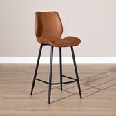 Tabouret de bar industriel Bronx71 Barrel - Cognac - Avec dossier - 69 cm