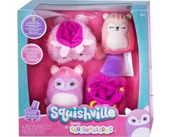 Makeover Accessoires Squishville Squishmallows Pluche Knuffel (4 delig) 20 cm - Squishy Kawaii Knuffels Kussen - Speelgoed voor Kinderen Jongens Meisjes