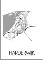 DesignClaud Harderwijk Plattegrond poster - A2 + fotolijst wit (42x59,4cm)