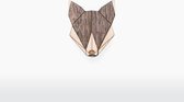 Houten Broche – Wolf – Esdoorn & Walnoot