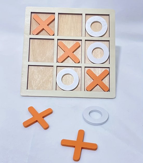 Morpion - Jeu de société - Logique et stratégie interactives - Puzzle en bois - Pour enfants - Match 3 - Jouets puzzle - StylishStekkie - Pour voyager - Idéal comme cadeau