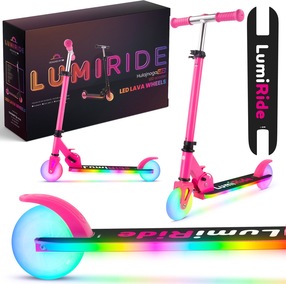 Yoleo Trottinette Enfant Pliable Lumineux 3 Roues Cadeau Jouet Garçon