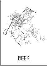 DesignClaud Beek Plattegrond poster A4 + Fotolijst zwart (21x29,7cm)