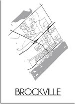 DesignClaud Brockville Plattegrond poster A3 + Fotolijst zwart