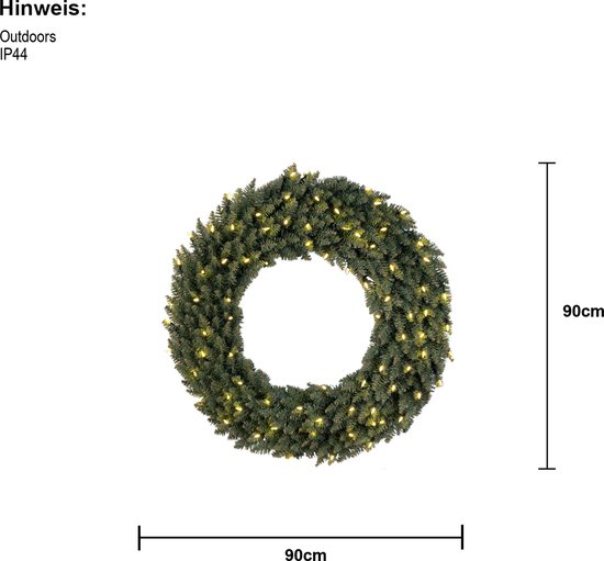 Couronne De Noël Lumineuse à LED - 40 Cm - Baies Et Feuillage Réalistes - Pour Intérieur Et Extérieur