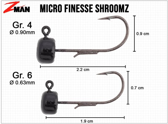 Z-Man Micro Finesse Shroomz Zwart 1.4g / #6 van Z-man — afbeelding 3