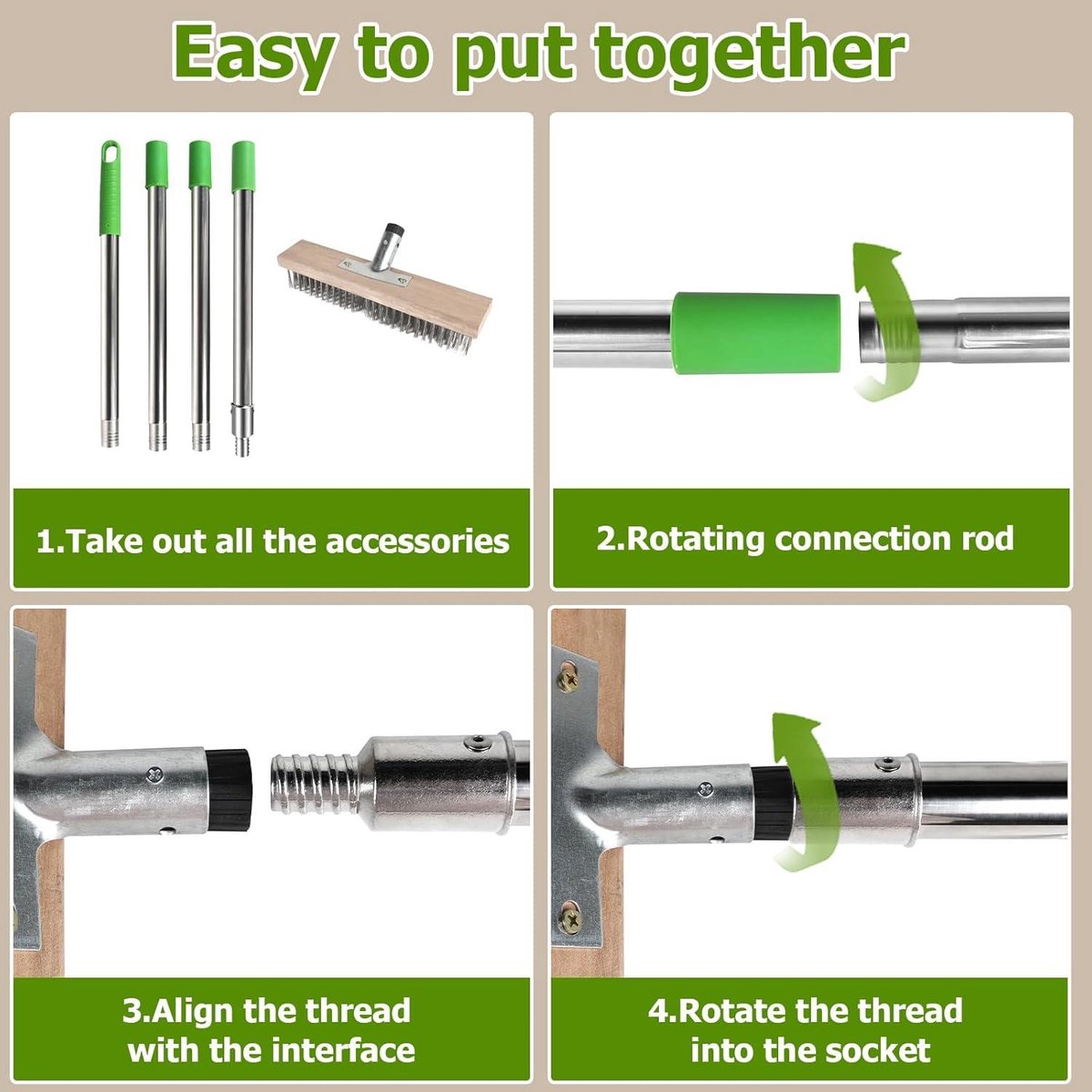 Lot De 5 Balais Métalliques Robustes De 30 Cm - Balais De Jardin épais à Poils Durs Avec Manche En Bois Pour Nettoyer La Terrasse Sur L'allée Fovolat