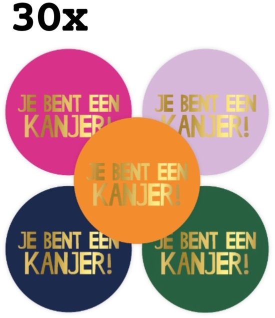 30 Stickers JE BENT EEN KANJER XL - 6cm - vierdaagse - Avondvierdaagse - 4daagse- juf - meester - school - klas - inpakken - sluitsticker - sticker - topper - leerling - uitblinken - uitdelen - trakteren - wandelen - vakantie - schoolvakantie