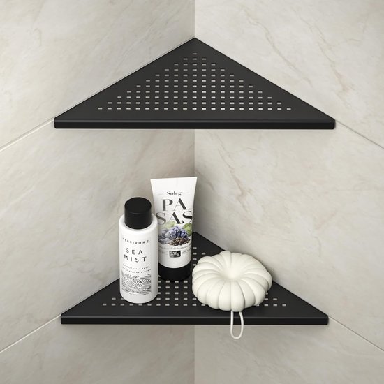Badkamer Accessoires Yuehuamech 3-packs Badkamer Hoekplanken Zwart - Douche Caddy, Geen Boren, Met Haken - Ruimte Aluminium Organizer Doucherek Hoek Zwart Badkamer Accessoires Yuehuamech 3-packs Badkamer Hoekplanken Zwart - Douche Caddy, Geen Boren, Met Haken - Ruimte Aluminium Organizer Doucherek Hoek Zwart