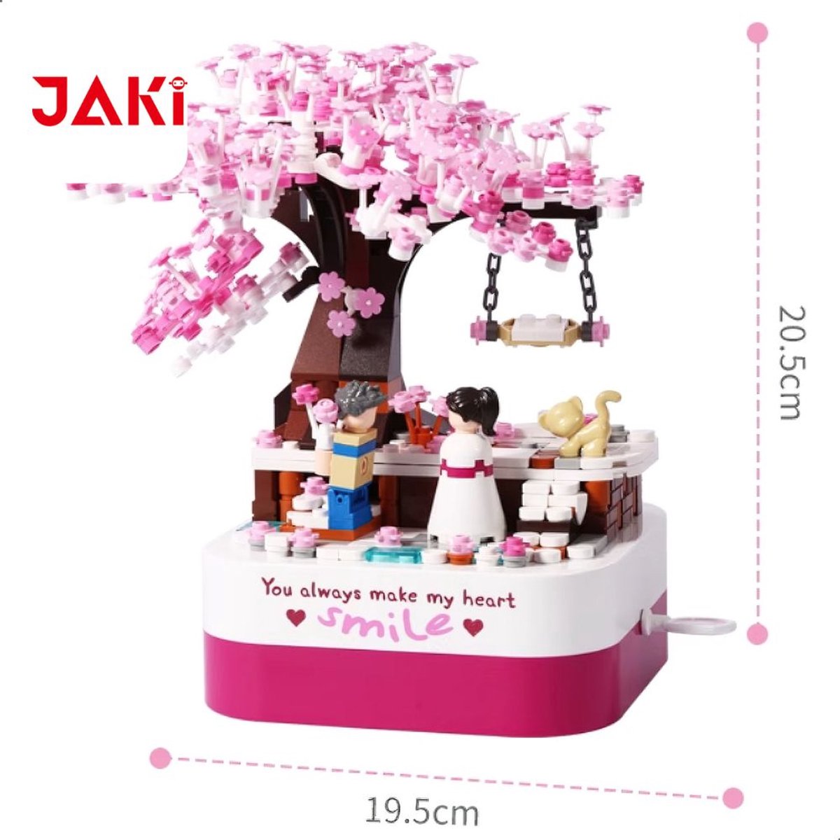 Jaki Bonsai Romantische Japanse bloemen tuin | Botanical Sakura Kersenbloesem | Classic bloemenpracht modelbouw | Muziekdoos niet compatibel met lego | Icons Creator speelgoed mega bouwpakket voor kinderen & volwassenen | 449 bloks | Valentijn cadeau — afbeelding 12