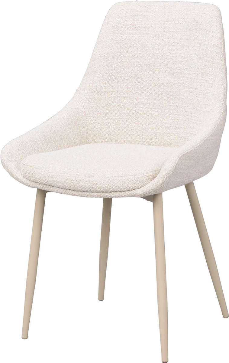 Rowico Home Sierra Eetkamerstoel Donker Beige - Stof - Beige Poten - Scandinavisch - Comfortabel