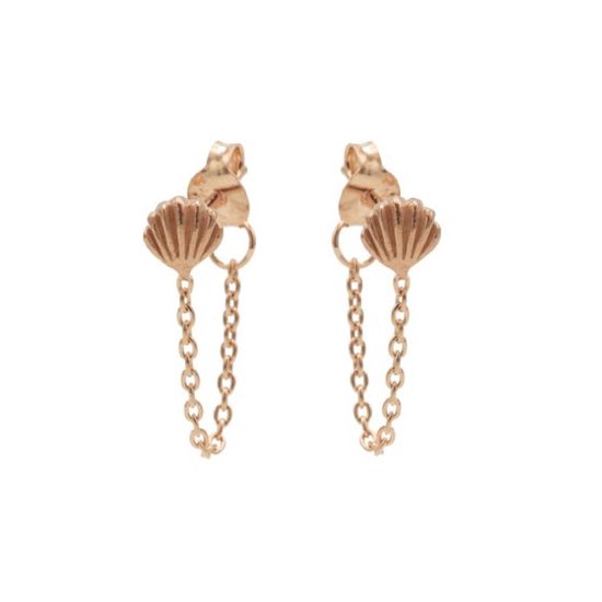 Karma chain oorbel shell Rose M2932