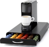 Porte-capsules avec tiroir pour Nespresso - Porte-tasses pour 60 capsules de Café - Porte-capsules - Acier inoxydable - Zwart
