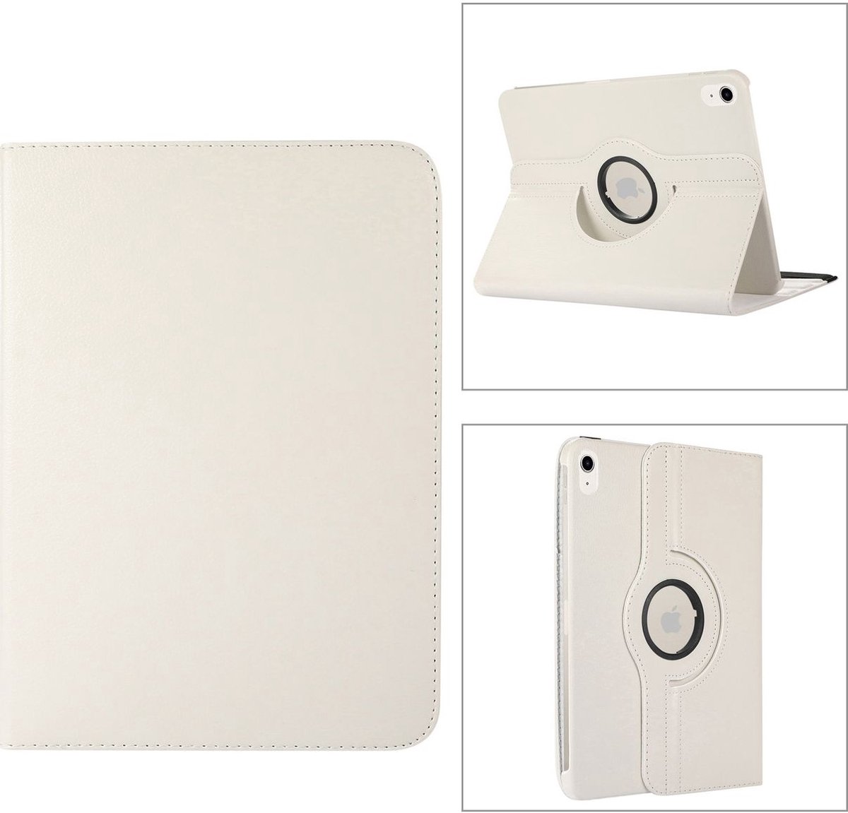 Mobigear Tablethoes geschikt voor Apple iPad 11 (2025) Hoes | Mobigear DuoStand Draaibare Bookcase - Wit