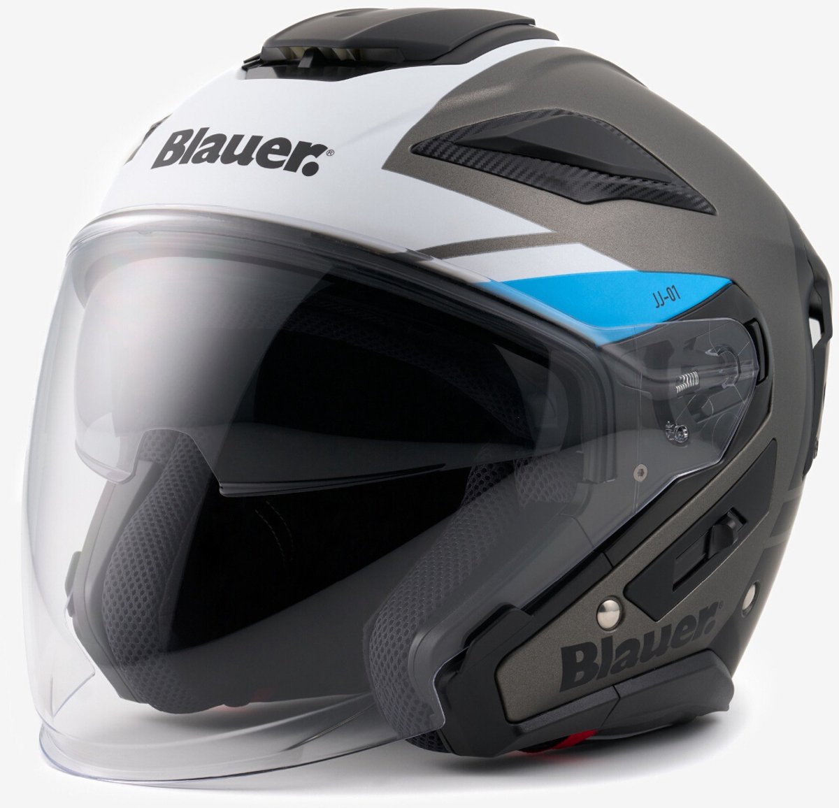 Blauer JJ-01 Mat Grijs Blauw Jethelm - Helm