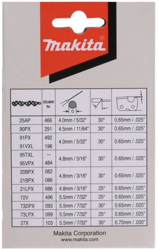 Zaagketting 350mm DUC357/UC004G - 191H02-6 van Makita — afbeelding 3