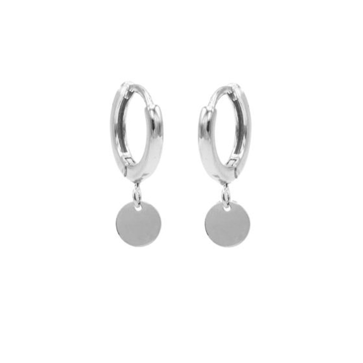 Karma hinged hoops symbool disc zilver M1943HIN