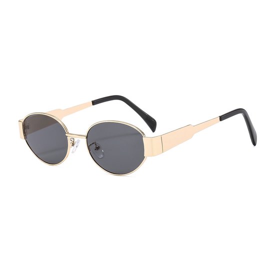 Lunettes de soleil ovales rétro - Zwart/ Or | Cadre métallique | Mode Favorite