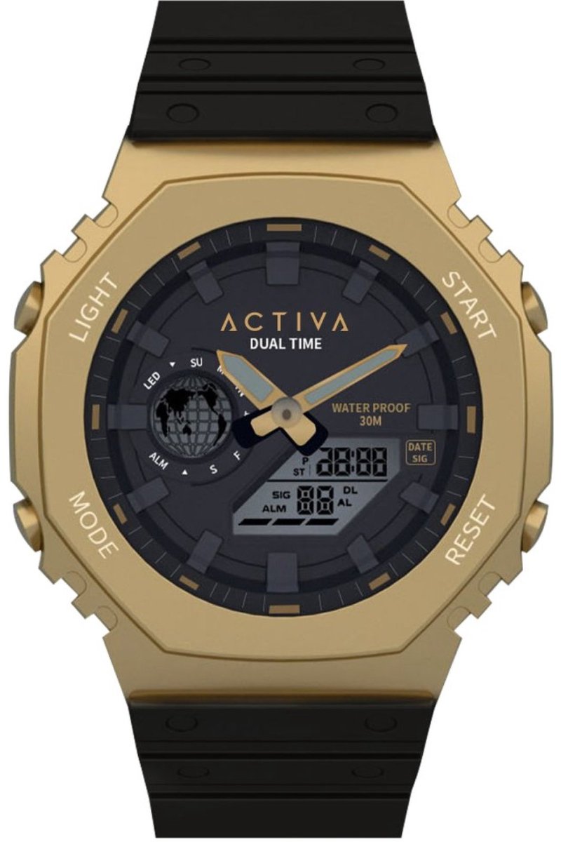 Activa X Invicta DIGITAL ESSENTIALS ACW423-008 Heren Horloge - Waterdicht - Digtaal - Quartz Uurwerk - Plastic met zwarte Wijzerplaat - 45mm