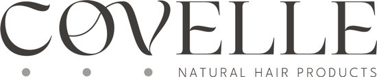 Het Covelle logo met de tekst 'Natural Hair Products'.