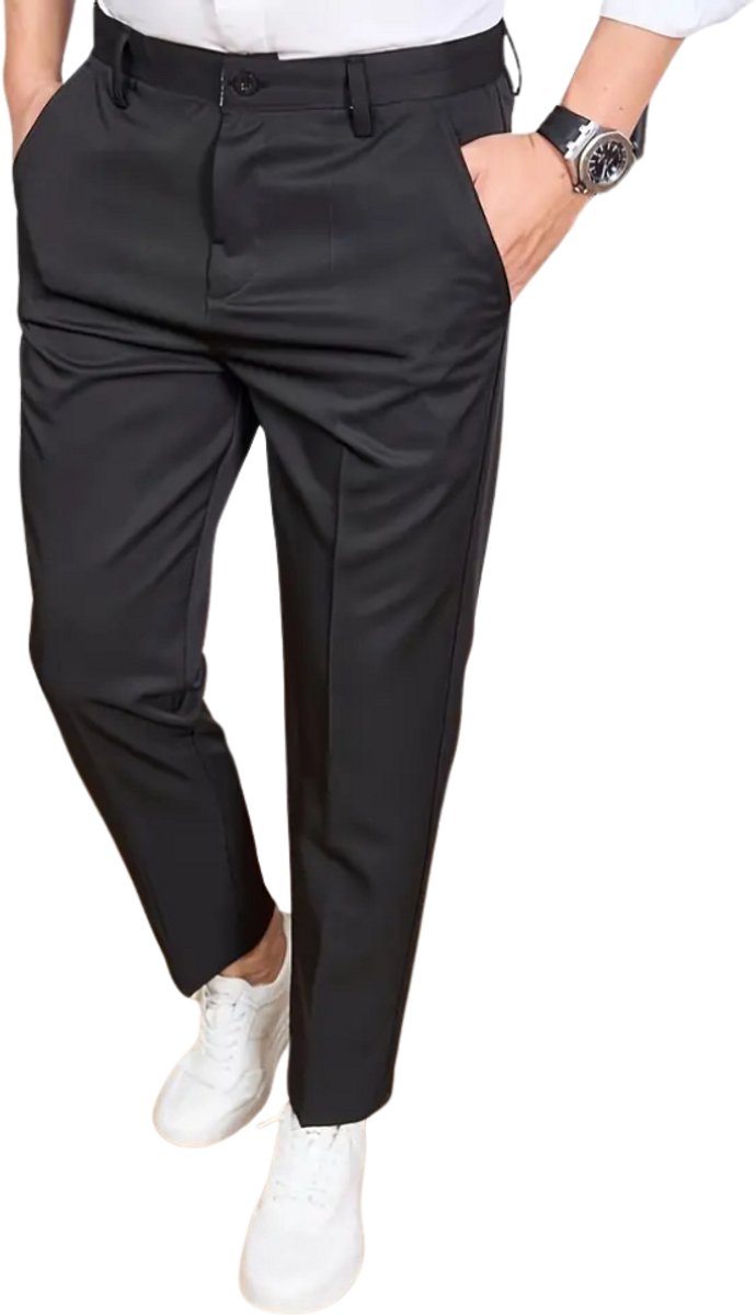 Bovista Pantalon Heren Chino Golfbroek Nette Broek Elastische Tailleband Volwassenen – 56 Zwart
