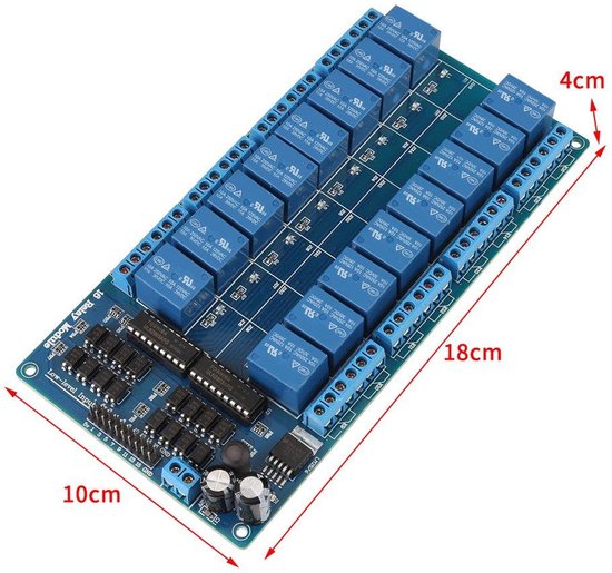 RJ45-poort + 16-kanaals Relais Ethernet-besturingsmodule voor Het ...