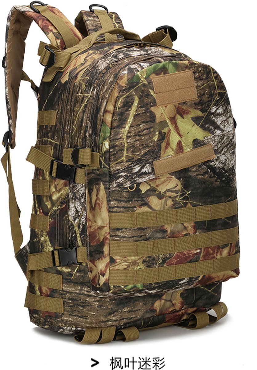 T24-F13 : ruime 48x34x20 cm Nylon Canvas rugtas, 600D, khaki Autumn Leafs. Keuze uit 13 kleuren/prints
