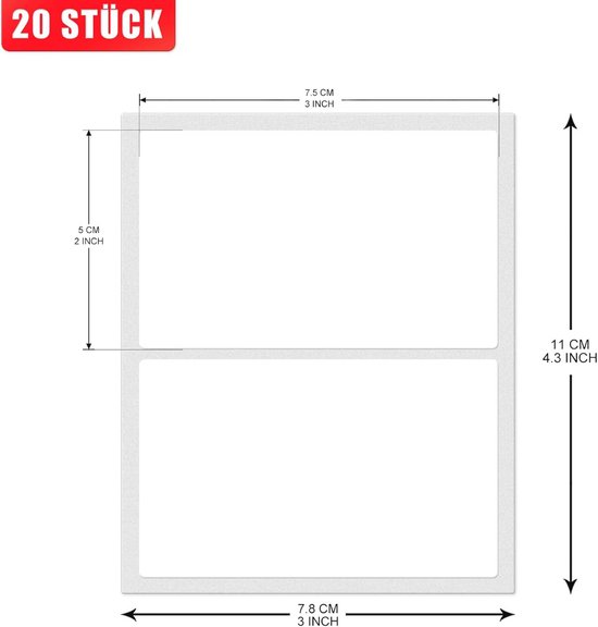 6 rollen labelmakertapes voor Phomemo D30, 960 stuks, 12 x 40 mm, thermische labels