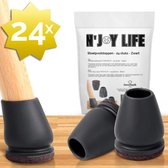 N'JOY LIFE - 24x Protections de pieds de chaise flexibles de Premium - Cache-jambes pour chaises 22-28 mm pour Pieds de chaise ronds - Rond 22-28 mm - Feutre anti-rayures - Protection de sol - Protection de sol - 22/23/24/25/26/27/28 mm