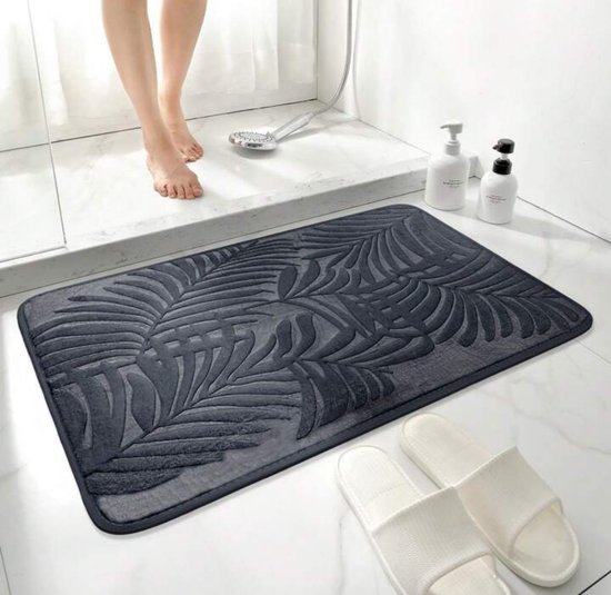 Badmat Cliste - Tapis de salle de bain, Tapis de douche, Tapis de bain, Tapis de bain - Pour Douche et Bain - 50 x 80 cm - Grijs