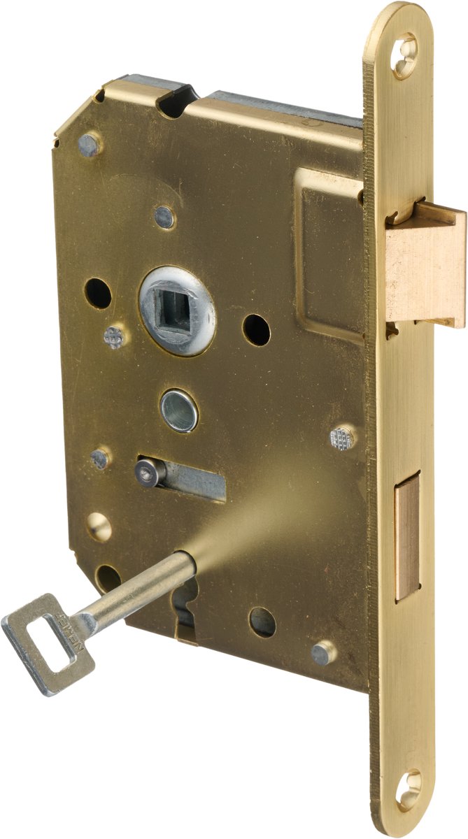 Ostiumhome® - Binnenwerk - Loopslot met Sleutelgat - Inclusief Sleutel - Gouden Voorplaat - 20x174 mm - SL 56 mm