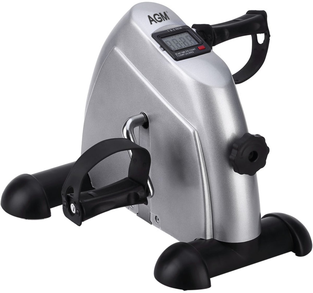 AGM Stoelfiets D02.2 - Bureaufiets - Deskbike - Fietstrainer - Mobiliteitstrainer - Instelbare weerstand - Hometrainer - Met LCD scherm - Fitness - Zilver
