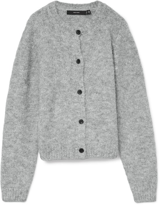 Vero Moda Vest Vmnovah Ls O-neck Button Cardi Ga N 10320496 Medium Gray Melange Dames Maat - S