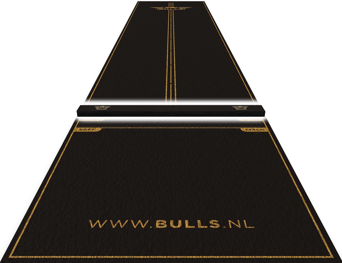 Bull's Advantage Carpet Dartmat + Oche - 300x85 cm - Zwart/Goud - Met Oche