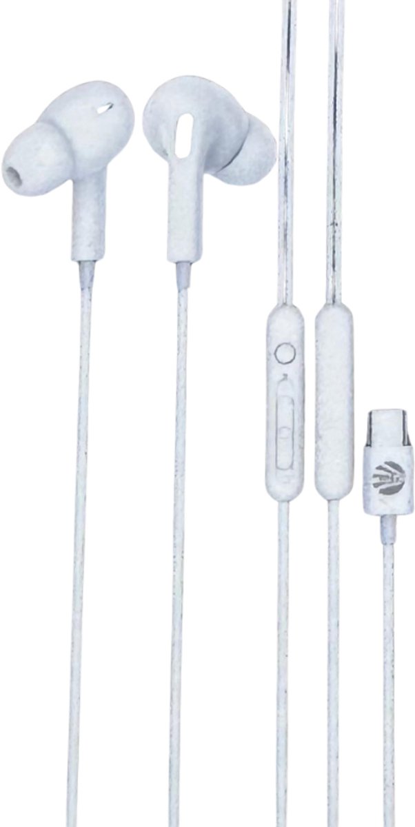 Oortjes met Draad - In-Ear Oordopjes met Draad - Oortjes met Draad en Microfoon - Wit